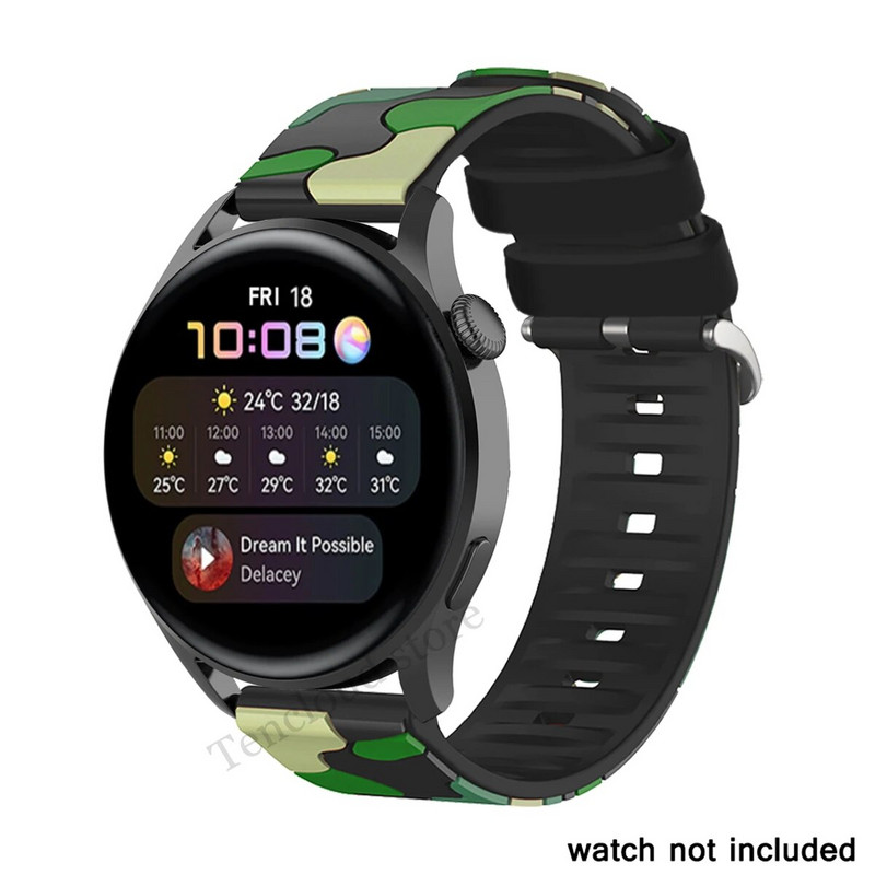 Kamuflažna narukvica za Huawei Watch 3 GT3 Pro Silikonski remen za Huawei Watch GT 3 42mm 46mm Runner Zamjena narukvice Narukvica Remen