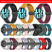 За Samsung Watch6/watch6 Classic 20/22mm каишка за китка Резервна каишка за часовник Бързо освобождаваща се мека гумена каишка за часовник за мъже, жени