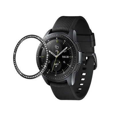 Bling Bezel priekš Samsung Galaxy Watch 42 mm rāmja vāciņš dimanta metāla gredzens, lipīgs aizsargs, vāciņš pret skrāpējumiem pulksteņa piederumi