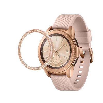 Bling Bezel priekš Samsung Galaxy Watch 42 mm rāmja vāciņš dimanta metāla gredzens, lipīgs aizsargs, vāciņš pret skrāpējumiem pulksteņa piederumi