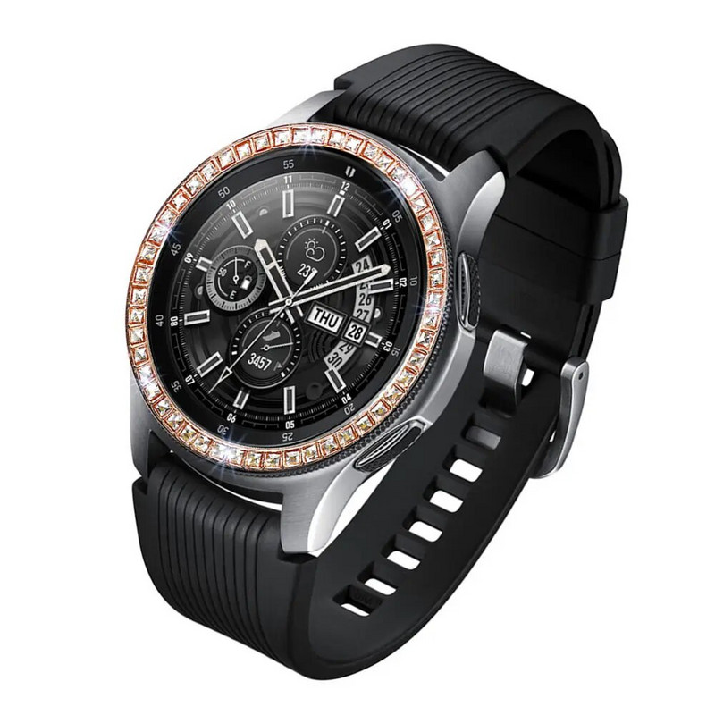 Bling Bezel priekš Samsung Galaxy Watch 42 mm rāmja vāciņš dimanta metāla gredzens, lipīgs aizsargs, vāciņš pret skrāpējumiem pulksteņa piederumi