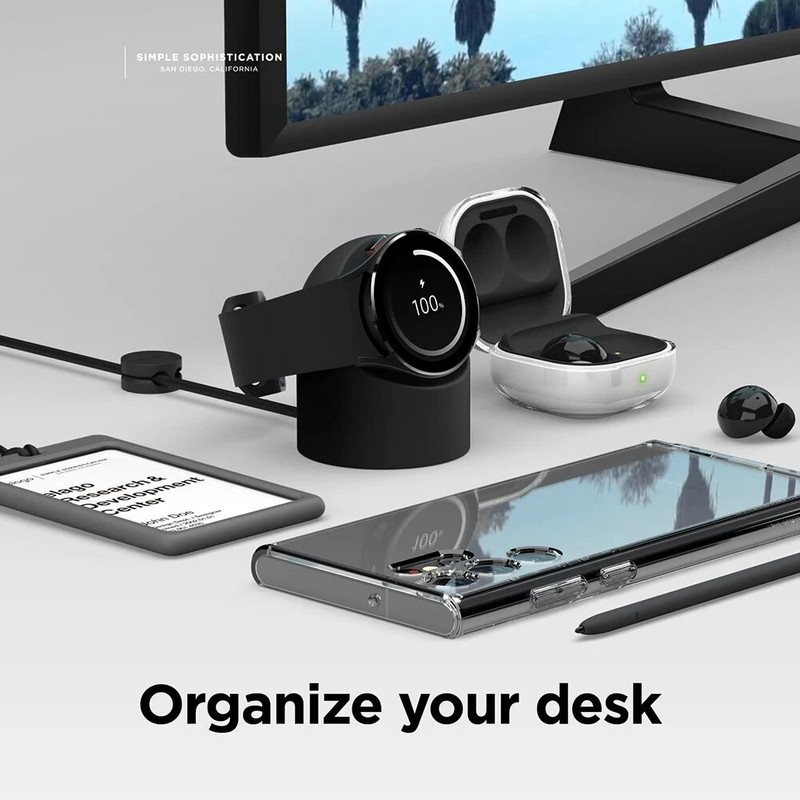 Βάση βάσης φόρτισης ασύρματης βάσης φορτιστή φορτιστή σιλικόνης για βάση φόρτισης Samsung Galaxy Watch 5 5 pro 4 4 Classic 3