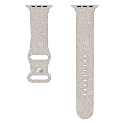 Gravirani remen za Apple Watch 38 mm 40 mm 41 mm 44 mm 45 mm Cvjetni silikonski sportski solo loop remen za iWatch serije 8/7/6/5/4/3/2/1/SE