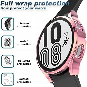 Калъф за часовник за Samsung Galaxy Watch 4/5/6 40mm 44mm Протектор на екрана TPU All-Around Bumper Защитен капак за Watch 6 40mm44mm