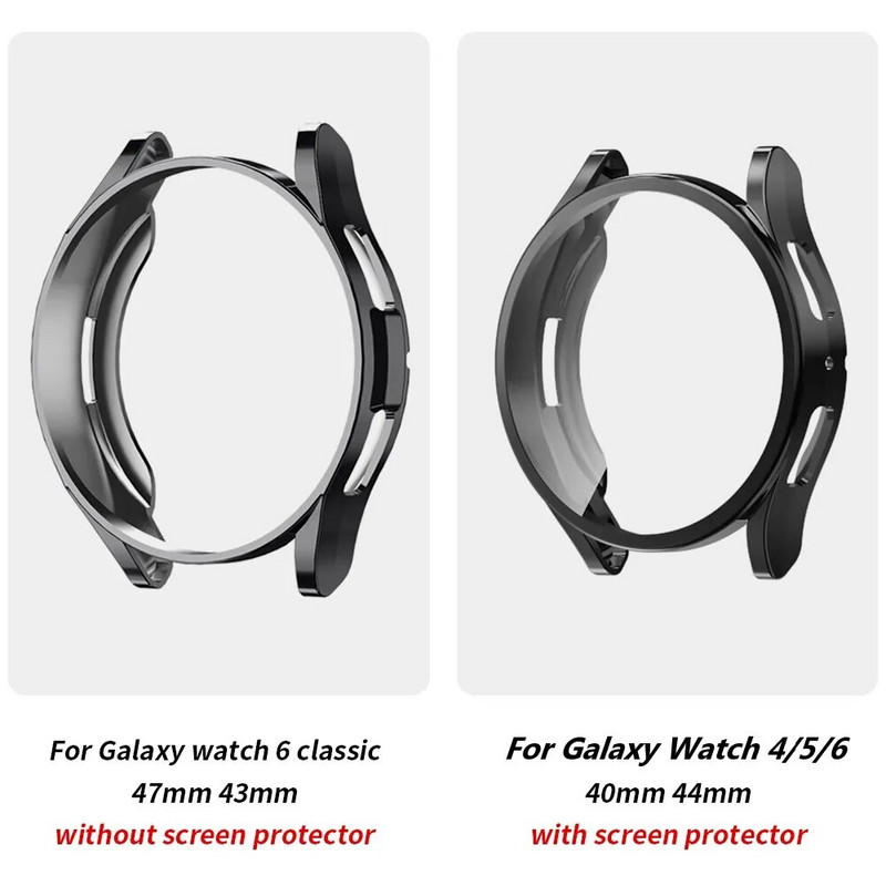 Θήκη ρολογιού για Samsung Galaxy Watch 4/5/6 40mm 44mm Screen Protector TPU All-Around Προστατευτικό κάλυμμα προφυλακτήρα για ρολόι 6 40mm44mm