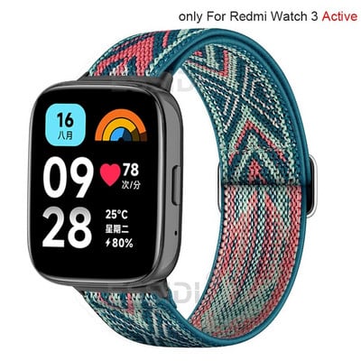 Essidi rugalmas nylon szíj hurok Redmi Watch 3 Active szőtt női férfi karkötő Correa Redmi Watch 3 Active számára