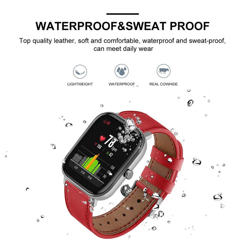 Essidi 20 Δερμάτινο λουράκι 22 χιλιοστών για Xiaomi Huami Amazfit Bip SU Lite Βραχιόλι λουράκι καρπού Correa For GTS 2 2e Mini 3 Pro GTR 42 χιλιοστά