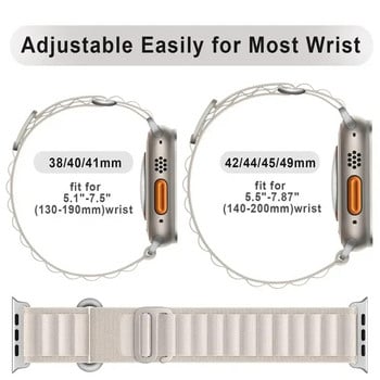 Λουράκι Alpine Loop Nylon Band για Apple Watch Band 49mm 42mm 44mm 45mm 41mm 40mm 38mm Ιμάντας για iWatch Series Ultra 2/SE/9/8/7/6/5/4/3