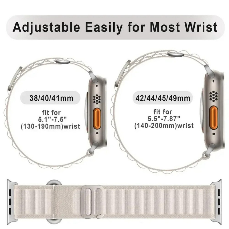 Λουράκι Alpine Loop Nylon Band για Apple Watch Band 49mm 42mm 44mm 45mm 41mm 40mm 38mm Ιμάντας για iWatch Series Ultra 2/SE/9/8/7/6/5/4/3