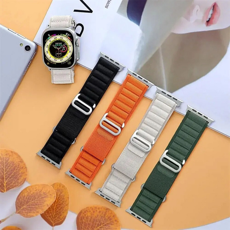 Nylon Strap for Apple Watch Ultra 2 Band 49mm 44mm 45mm 40mm 41mm 42mm 44 Mm Nylon Bracelet Correa Iwatch Series 8 7 SE 9 6 5 4