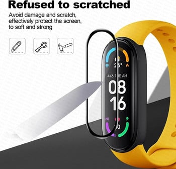 Γυαλί φιλμ 10D για Xiaomi Mi Band 8 7 6 Screen Protector Miband 6 5 4 Έξυπνο ρολόι Πλήρης προστατευτική θήκη με λουράκι