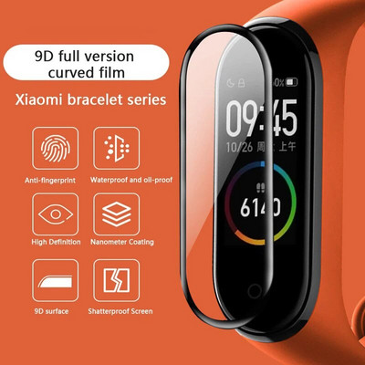 10D filmsko staklo za Xiaomi Mi Band 8 7 6 Zaštita zaslona Miband 6 5 4 Pametni remen za sat Puna zaštitna maska Kućište Remen Narukvica