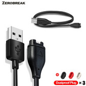 Καλώδιο φόρτισης USB 1 μέτρου για Garmin Fenix 7 7S 7X 6 6S 6X 5 5S 5X Vivoactive 3 4 4S Venu 2 2S SQ με κάλυμμα βύσματος προστασίας από τη σκόνη