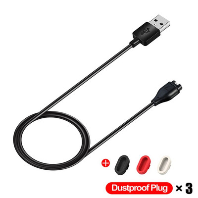 Καλώδιο φόρτισης USB 1 μέτρου για Garmin Fenix 7 7S 7X 6 6S 6X 5 5S 5X Vivoactive 3 4 4S Venu 2 2S SQ με κάλυμμα βύσματος προστασίας από τη σκόνη