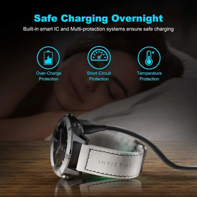 1 metra USB uzlādes kabelis ierīcei Garmin Fenix 7 7S 7X 6 6S 6X 5 5S 5X Vivoactive 3 4 4S Venu 2 2S SQ ar putekļu necaurlaidīgu kontaktdakšas vāciņu