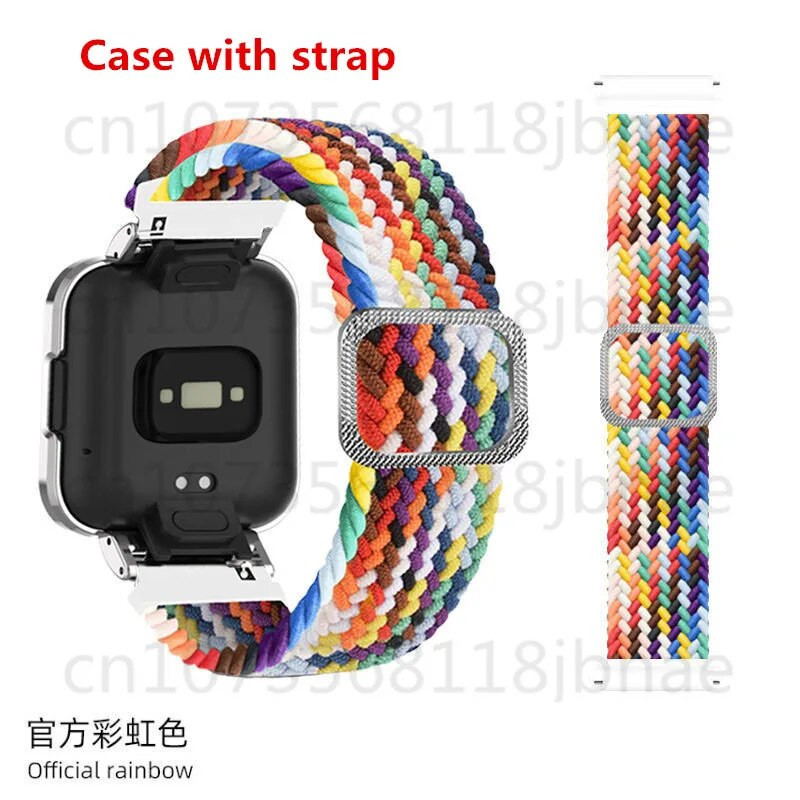 Oficiālā neilona austa siksniņa Redmi Watch 2 2lite korpusam metāla aizsargvāciņš+siksniņa Mi Watch lite regulējamai siksniņai