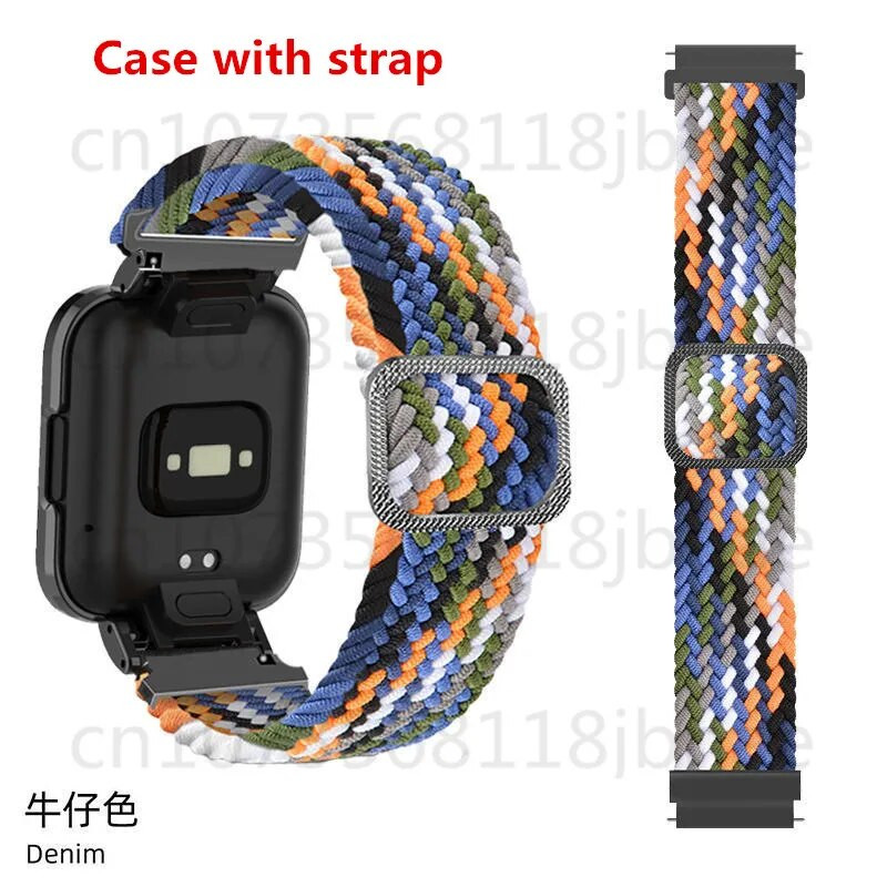 Oficiālā neilona austa siksniņa Redmi Watch 2 2lite korpusam metāla aizsargvāciņš+siksniņa Mi Watch lite regulējamai siksniņai