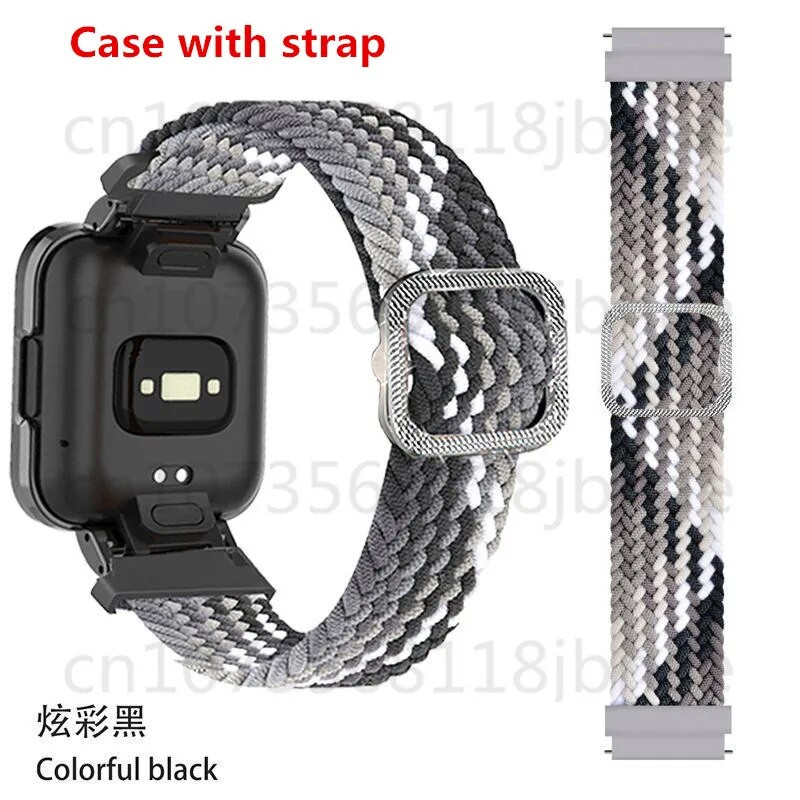 Oficiālā neilona austa siksniņa Redmi Watch 2 2lite korpusam metāla aizsargvāciņš+siksniņa Mi Watch lite regulējamai siksniņai