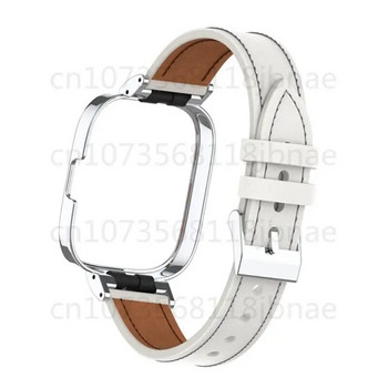 Кожена каишка за Redmi Watch 2lite Метален калъф за смарт часовник Резервна гривна за китка Xiaomi Mi Watch lite Каишка Correa