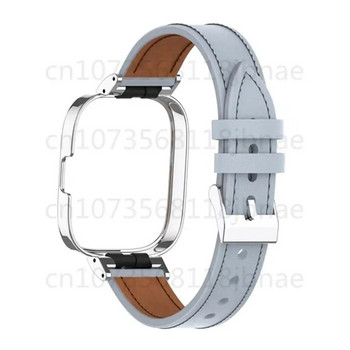 Кожена каишка за Redmi Watch 2lite Метален калъф за смарт часовник Резервна гривна за китка Xiaomi Mi Watch lite Каишка Correa