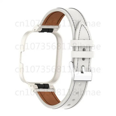 Δερμάτινο λουράκι για Redmi Watch 2lite Μεταλλική θήκη Smartwatch Ανταλλακτικό βραχιόλι Βραχιόλι Xiaomi Mi Watch lite Correa