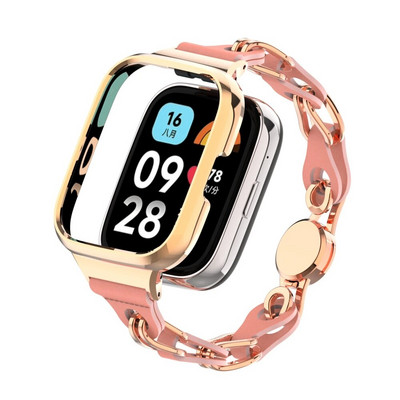 Δερμάτινο λουράκι μόδας για Xiaomi Redmi Watch3 Βραχιόλι με μαγνητική πόρπη Active Band για Redmi Watch 2 Lite/ Mi Lite Women