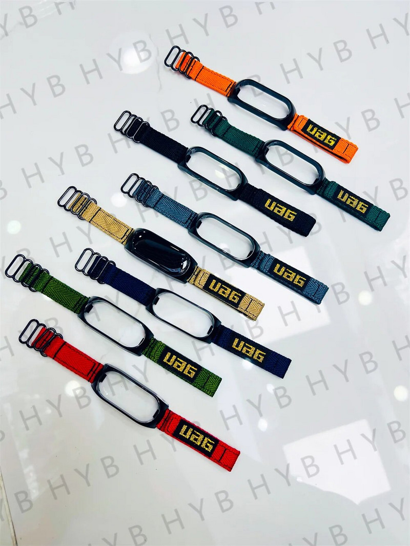 Λουράκι για Mi band 7 6 5 Nylon Braided Solo Loop pulseira βραχιόλι Miband4 Miband5 Miband6 Wristband xiaomi Mi band 4 3 5 6 7