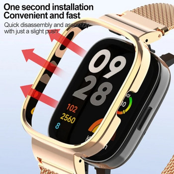 Λουράκι 2 σε 1 από ανοξείδωτο ατσάλι για Xiaomi Redmi Watch 2 3 Lite Mi Poco Metal Wristband Case for Redmi Watch 1 2 3 3Active Bracelet