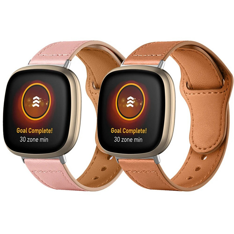 Για αντικατάσταση δερμάτινου λουριού Fitbit Versa 2 Band Αξεσουάρ έξυπνου ρολογιού για ζώνη Fitbit Sense / αντίστροφα 3 κορδέλες βραχιολιών