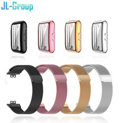 Μεταλλικό λουράκι για Huawei Watch Fit/Fit 2 Strap with Case TPU Screen Protector Watch Fit Bracelet Milanese Magnetic Loop Watchband