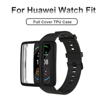 Λουράκι για Huawei Watch Fit/Fit 2 Band with Case Screen Portector Μεταλλικό φιλμ βραχιολιού για έξυπνο ρολόι αξεσουάρ Λουράκι
