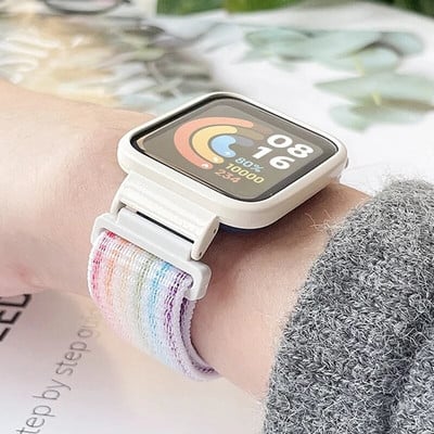 Óraszíj Xiaomi Mi Watch Lite nylon szíj+fém tok Redmi Watch 2 3 Lite 3 Active Mi poco Smart Watch karkötőhöz