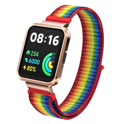 Kellarihm Xiaomi Mi Watch Lite nailonist rihm + metallist ümbris Redmi kellale 2 3 Lite 3 Active Mi poco nutikella rihm Käevõru