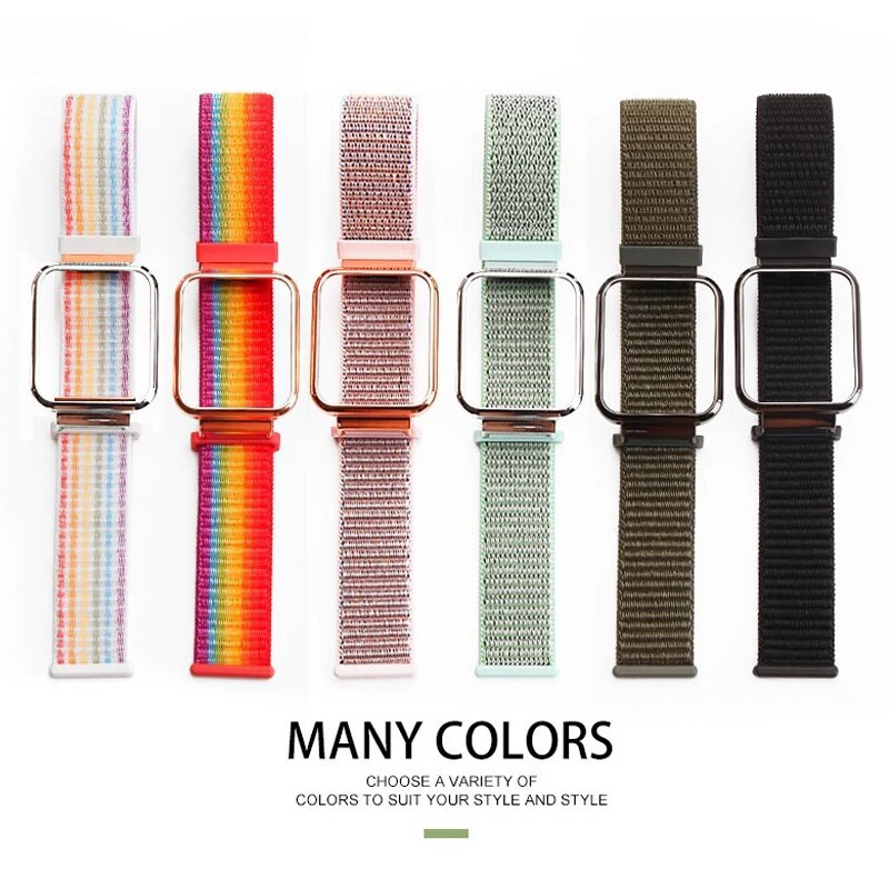 Kellarihm Xiaomi Mi Watch Lite nailonist rihm + metallist ümbris Redmi kellale 2 3 Lite 3 Active Mi poco nutikella rihm Käevõru