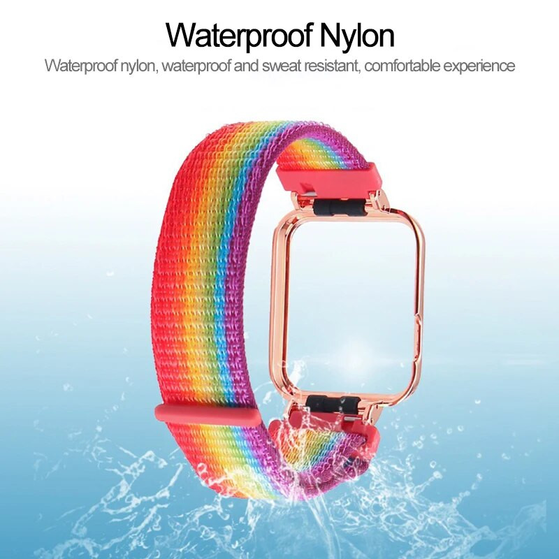 Kellarihm Xiaomi Mi Watch Lite nailonist rihm + metallist ümbris Redmi kellale 2 3 Lite 3 Active Mi poco nutikella rihm Käevõru