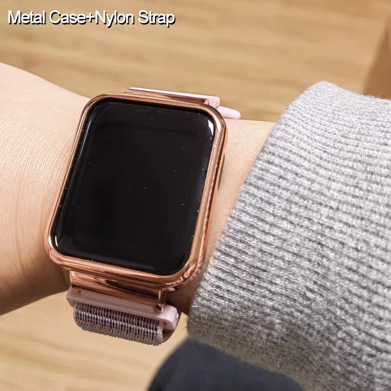 Kellarihm Xiaomi Mi Watch Lite nailonist rihm + metallist ümbris Redmi kellale 2 3 Lite 3 Active Mi poco nutikella rihm Käevõru