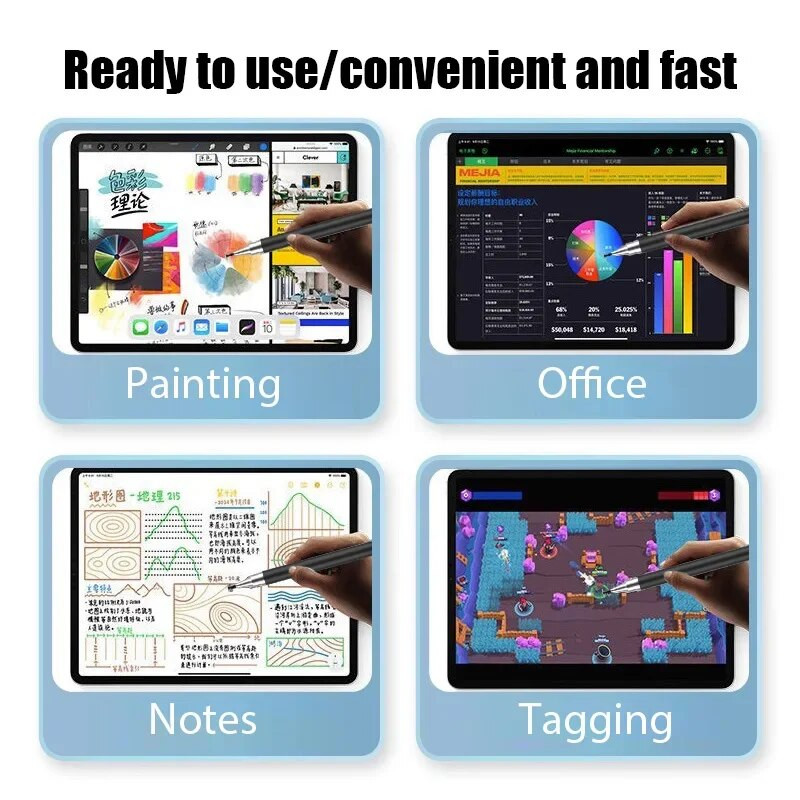 2 σε 1 Universal Stylus Pen για ios Android Tablet Κινητό τηλέφωνο για iPad Αξεσουάρ Σχέδιο Tablet Capacitive Screen Touch Pen