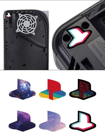 DATA FROG 6 бр. Персонализирани винилови стикери за стикер с лого на конзолата PS5 за дискова версия и цифрова версия на конзолата PS5