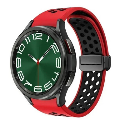 Μαγνητική ζώνη σιλικόνης για Samsung Galaxy Watch 6 Classic 43 47mm 4 42 46mm 5 Pro 45mm No Gaps Loop Strap for 4/5/6 40 44mm