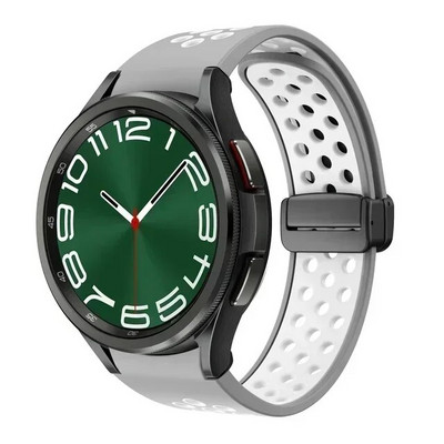 Μαγνητική ζώνη σιλικόνης για Samsung Galaxy Watch 6 Classic 43 47mm 4 42 46mm 5 Pro 45mm No Gaps Loop Strap for 4/5/6 40 44mm