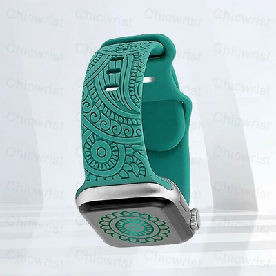 Graveeritud rihm Apple Watchile Ultra Band ultra 49mm 8 7 44mm 45mm 41mm 40mm 42mm Leopard silikoonkäevõru iwatch se 3 6 5 38mm