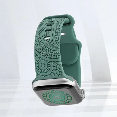 Graveeritud rihm Apple Watchile Ultra Band ultra 49mm 8 7 44mm 45mm 41mm 40mm 42mm Leopard silikoonkäevõru iwatch se 3 6 5 38mm