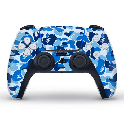 Autocolant pentru capacul de protecție în stil camuflaj de broasca de date pentru pielea gamepadului PS5 pentru controler PS 5 Decal Accesorii joystick