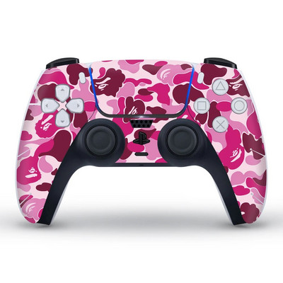 Autocolant pentru capacul de protecție în stil camuflaj de broasca de date pentru pielea gamepadului PS5 pentru controler PS 5 Decal Accesorii joystick