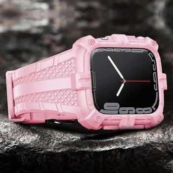 Калъф за Apple Watch Каишка 44 мм 45 мм 49 мм 42 мм 40/38 Каишка за часовник за Iwatch 7 8 6 5 4 SE TPU защитно покритие Силиконова гривна