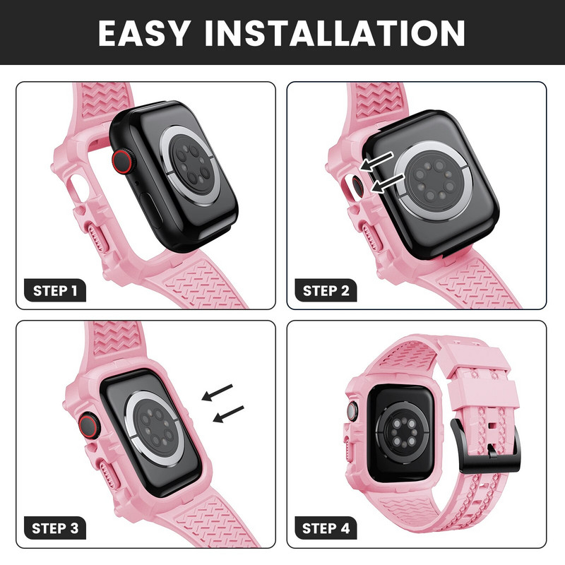 Apple Watch Band futrālis 44mm 45mm 49mm 42mm 40/38 pulksteņa siksniņa Iwatch 7 8 6 5 4 SE TPU aizsargapvalks silikona aproce