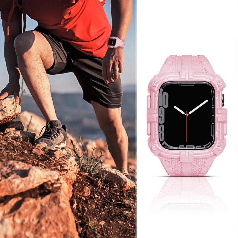 Apple Watch Band futrālis 44mm 45mm 49mm 42mm 40/38 pulksteņa siksniņa Iwatch 7 8 6 5 4 SE TPU aizsargapvalks silikona aproce