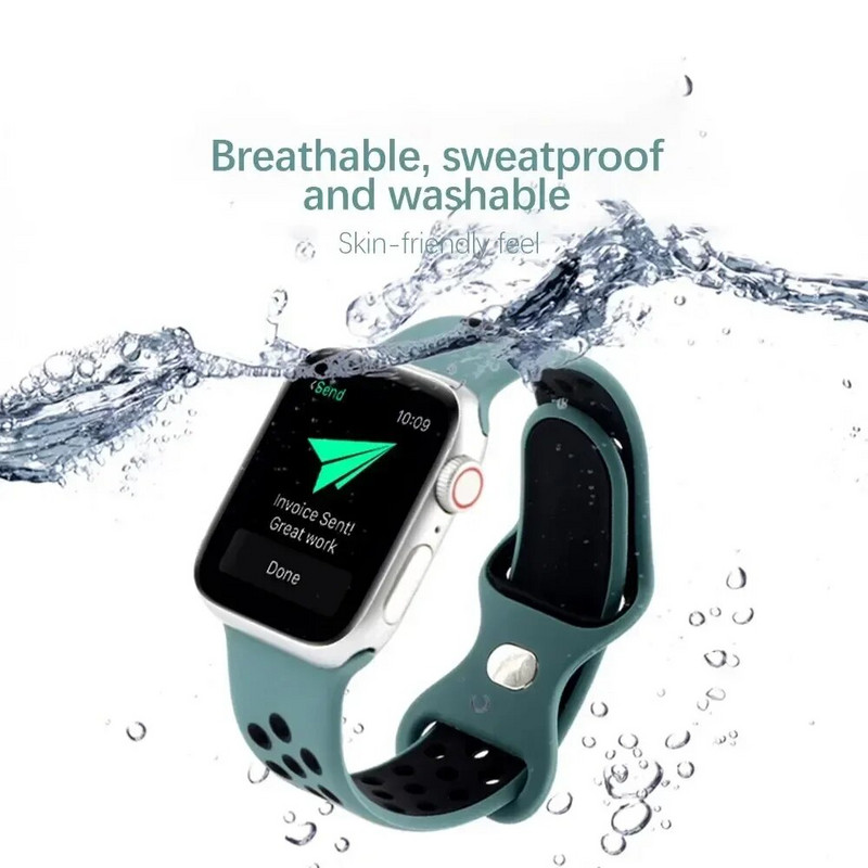 Λουράκι σιλικόνης για Apple Watch Band Ultra2 49mm Series 9 8 7 41mm 45 mm 38mm 42mm Sport Bracelet iWatch 7 6 SE 5 4 3 44mm 40mm