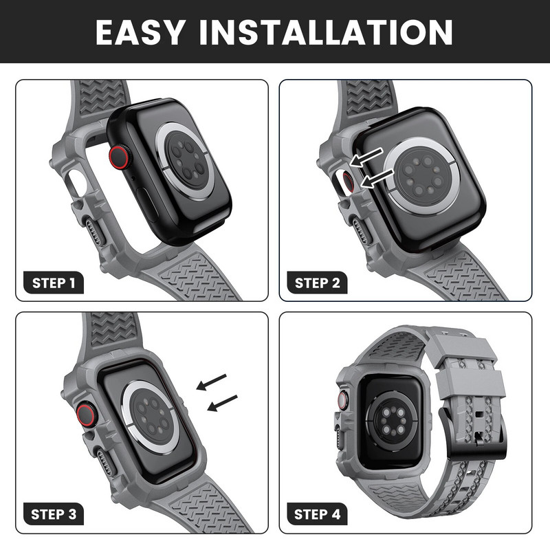 Θήκη Sport Clear Band για Apple Watch 8 7 6 SE 5 4 3 Διαφανές κάλυμμα σιλικόνης Armor Λουράκι για iwatch 40mm 44mm 42 41MM 45MM 38