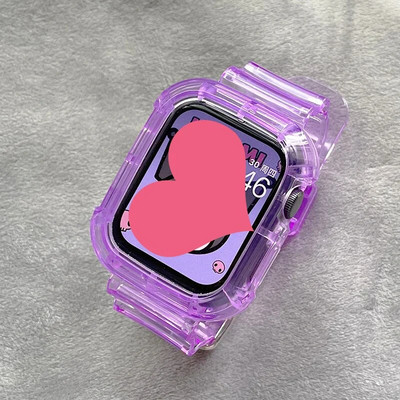 Glacier caurspīdīga siksniņa + korpuss Apple Watch Series 8 7 SE 6 5 priekš Iwatch Band 49mm 45mm 41mm 40mm 44 42mm 38 sporta aproce